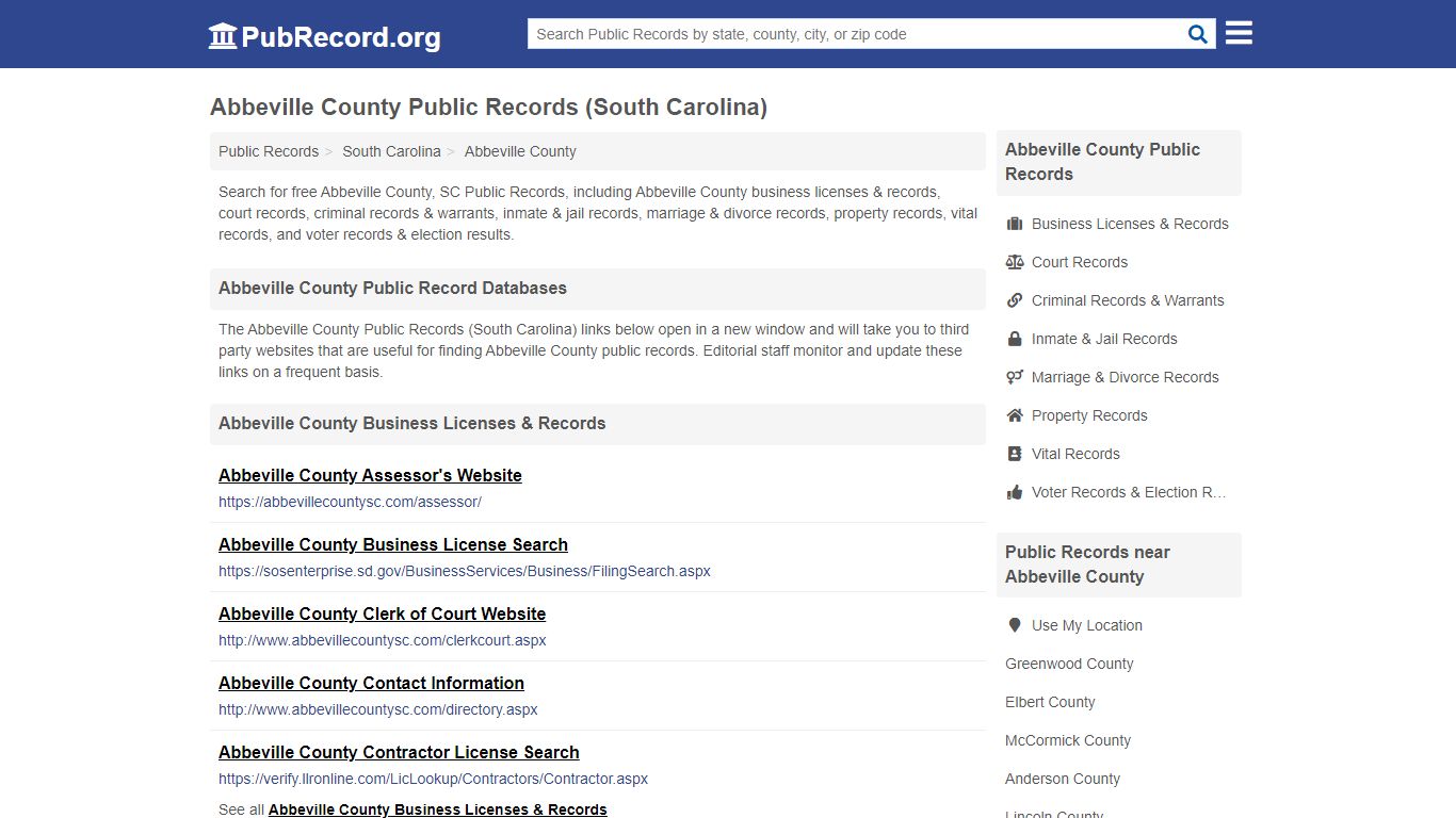 Abbeville County Public Records (South Carolina)
